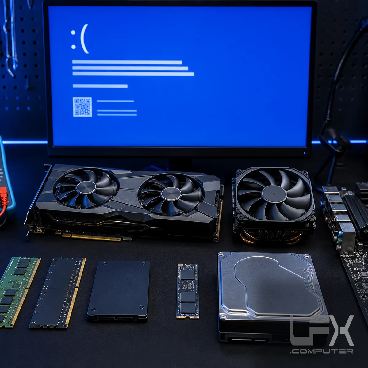 RAM storage graphics and motherboard blue screen diagnostics