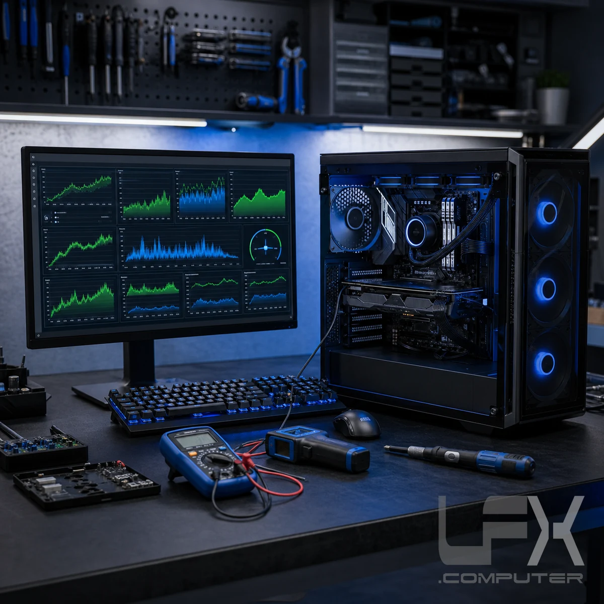 Gaming PC CPU GPU temperature and stability testing after repair