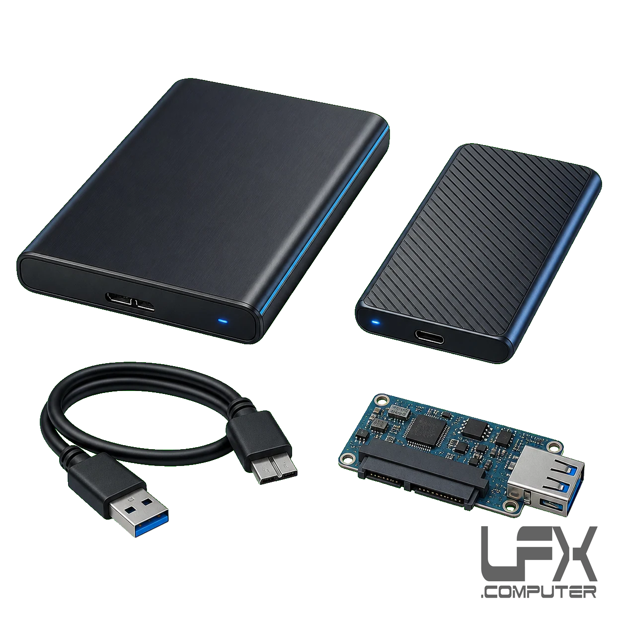 External USB hard drive SSD cable and bridge board
