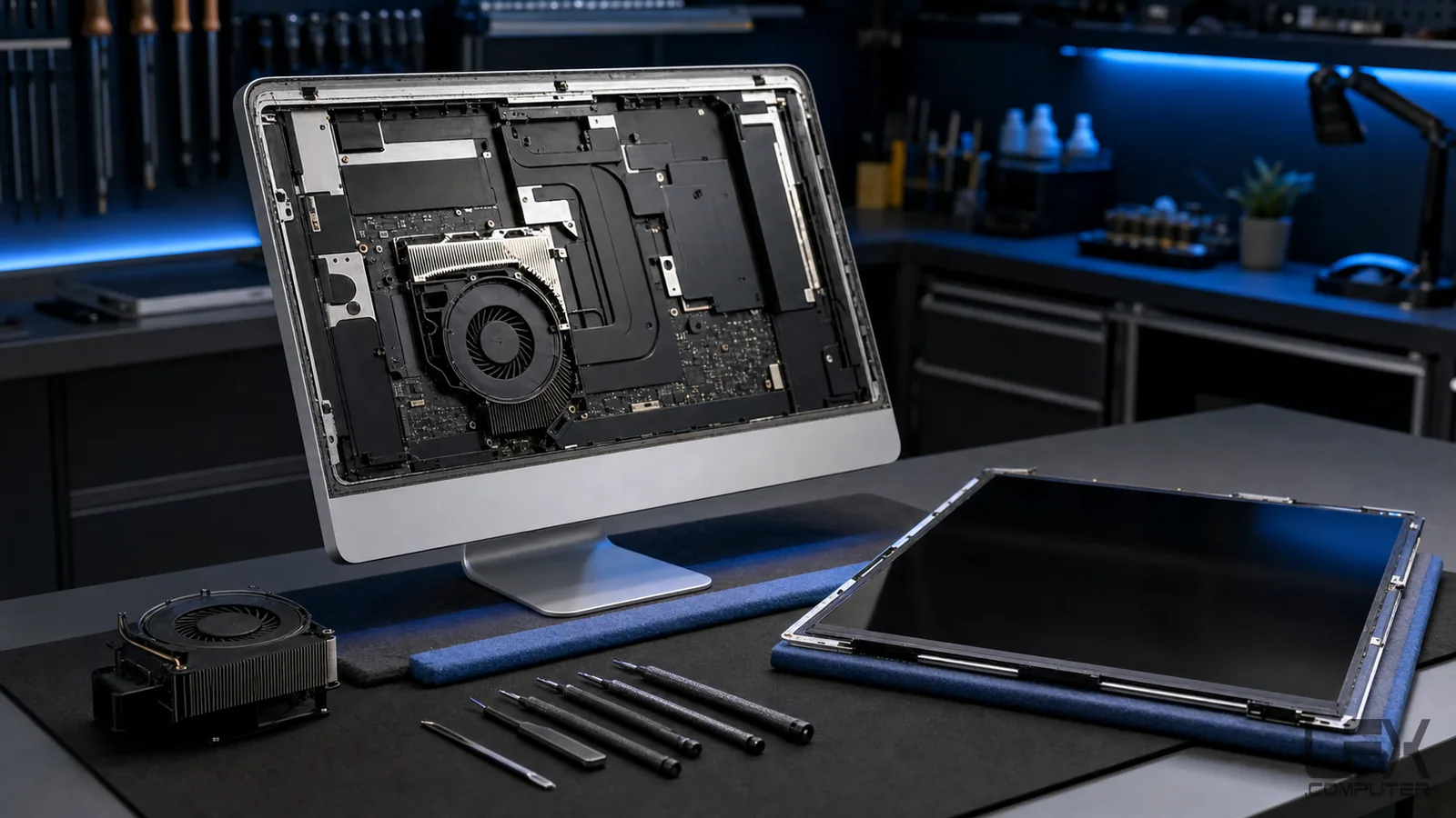 iMac display fan heatsink and cooling service assessment