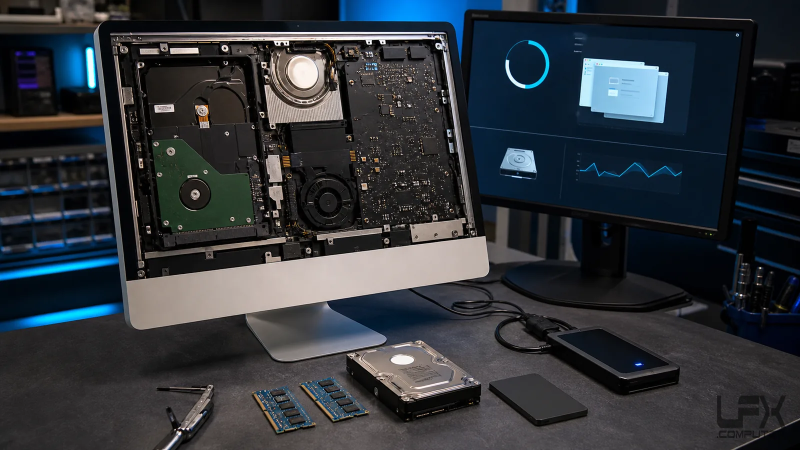 Intel iMac hard drive SSD memory and macOS diagnosis