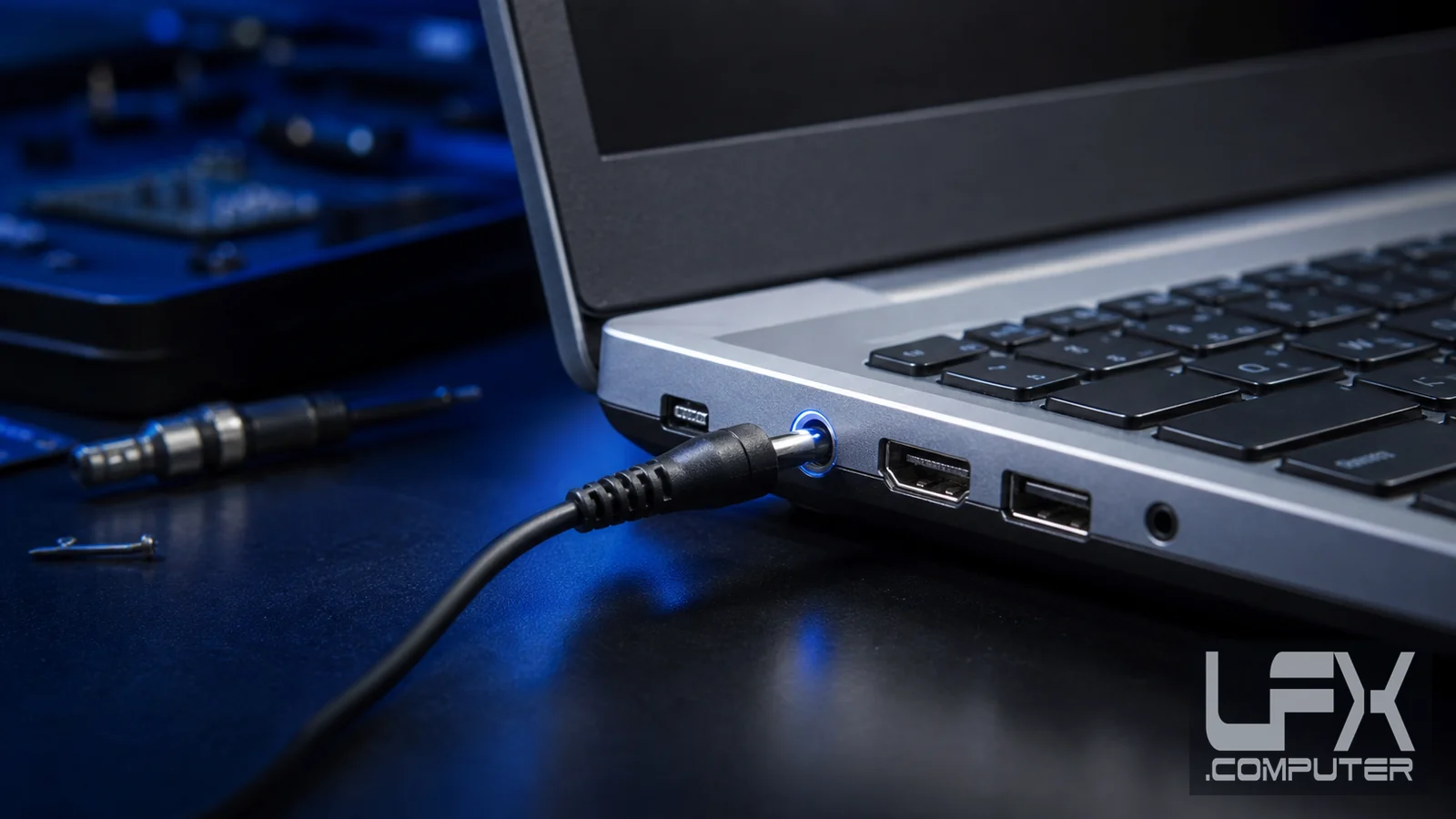 Laptop charging port and no power diagnosis in Brighton