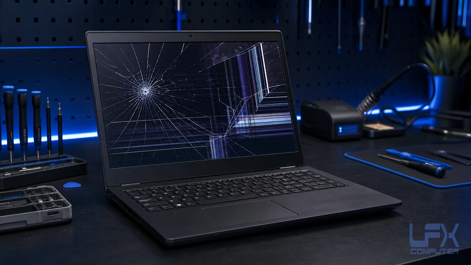 Cracked Windows laptop screen replacement in Brighton