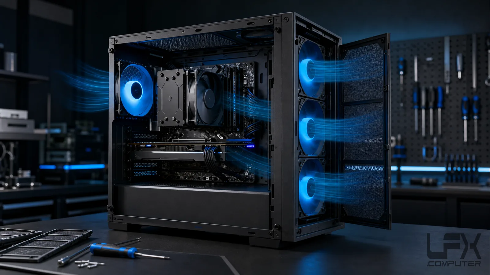 Desktop PC airflow and cooling fan service