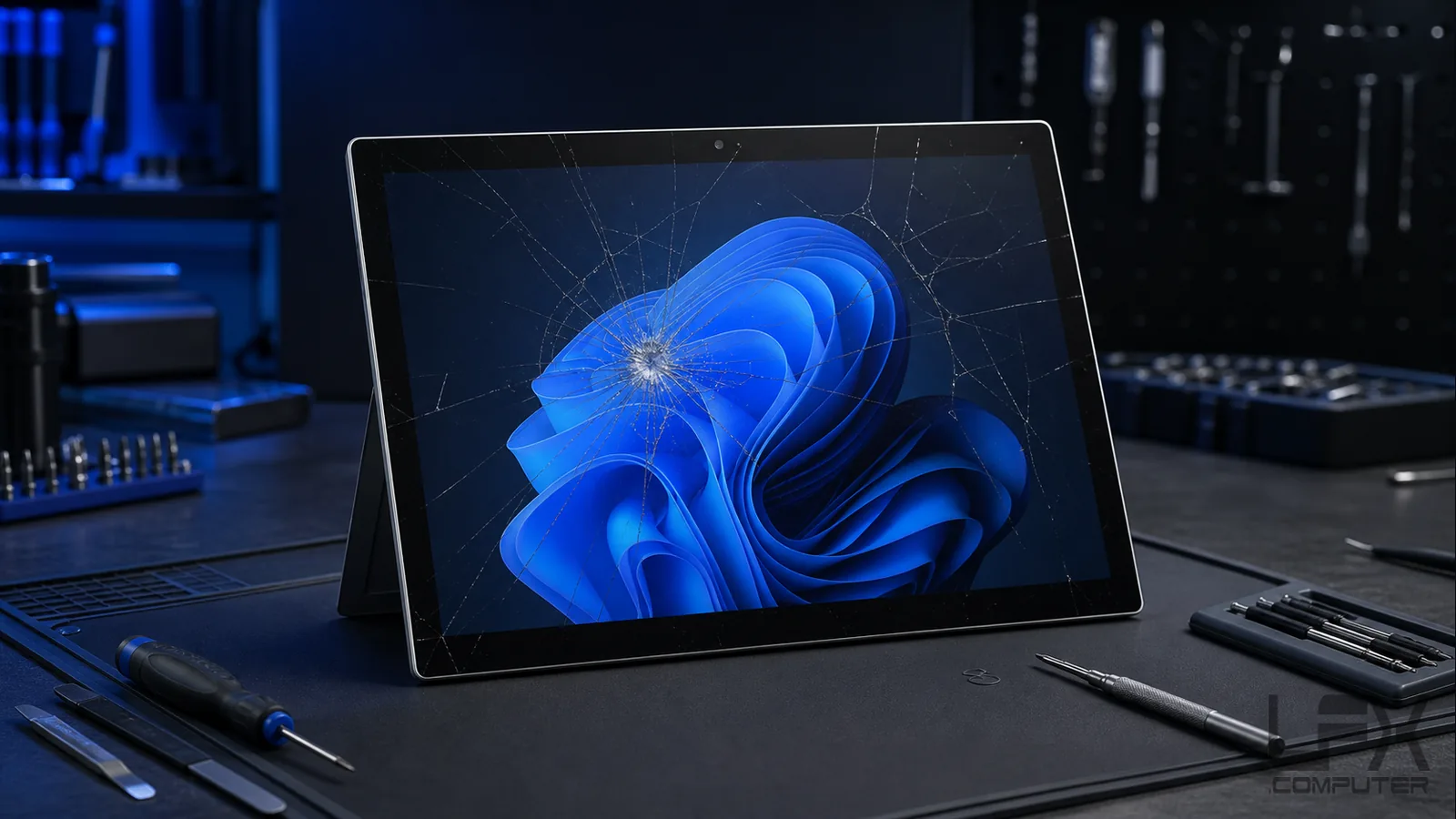 Cracked Microsoft Surface Pro style screen repair in Brighton