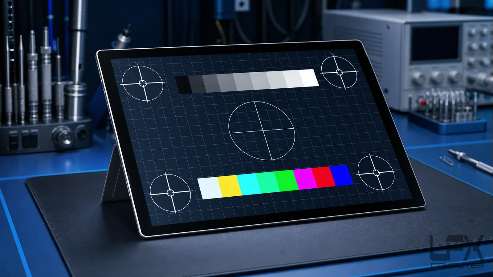 Surface Pro style tablet display and touchscreen testing after repair
