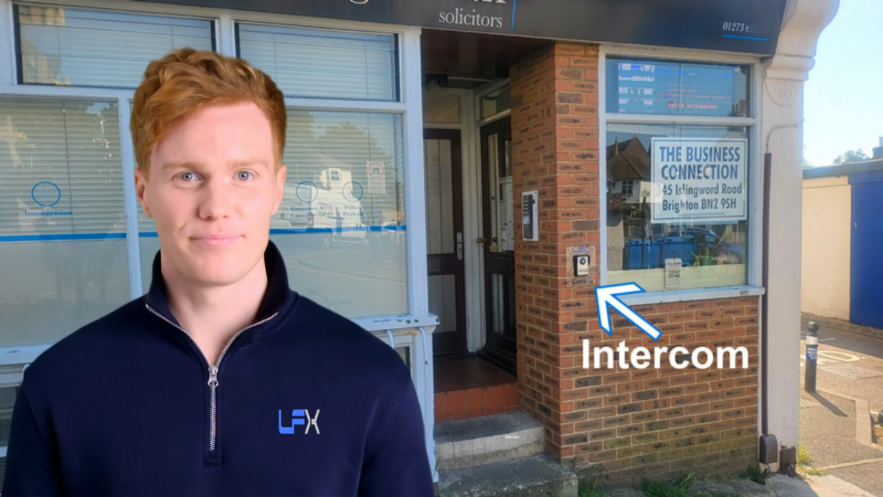 LFX Computer Repairs Brighton workshop entrance and intercom